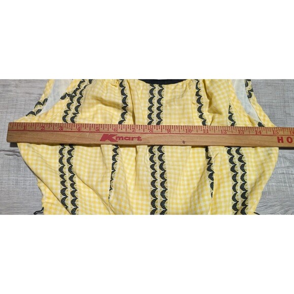 Vintage Ilene Ricky 1950s 1960s Party Dress Full Yellow Gingham Sleeveless - Picture 11 of 13